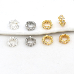 ลูกปัดเซอร์คอนเคลือบสีขนาดเล็ก C45 ชุบทอง 18k ทองคำขาว เงิน ทองแดง สำหรับทำเครื่องประดับ DIY สร้อยข้อมือ สร้อยคอ - Product Image 4