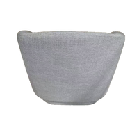 Fauteuil lounge contemporain rembourré, fauteuil baril en tissu gris doux pour café, chambre d'hôtel, bar