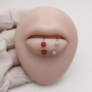 1 Pieza de Anillo de <span class=keywords><strong>Labio</strong></span> de Acero Inoxidable para Mujer, Anillo de Nariz con Bola de Cristal Colorida, Joyería para Piercing Corporal - Product Image 3