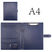 Carpeta Cuaderno Archivo de bolsillo Organizador de negocios A4 PU Carpeta de cartera de cuero Logotipo personalizado Carpeta de archivos de oficina