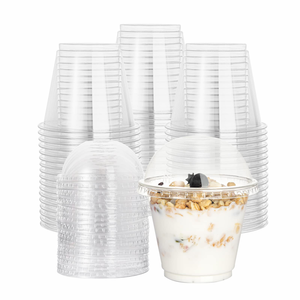 Plastic breakfast cup with Dome Lids(No Hole) and silicone holder yogurt cup plastic wholesale
