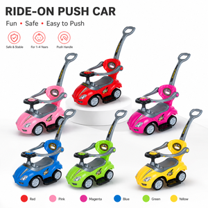 Coche de juguete montable al por mayor <span class=keywords><strong>para</strong></span> niños, <span class=keywords><strong>triciclo</strong></span> de plástico de 4 ruedas barato <span class=keywords><strong>con</strong></span> mango de empuje, música y <span class=keywords><strong>sombrilla</strong></span> de regalo - Product Image 2
