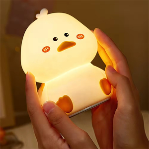 Uzaktan kumanda sevimli silikon oyuncak hediye çocuklar gece lambası uyku çocuk dokunmatik Led hayvan ördek gece yatak odası için lamba - Product Image 4