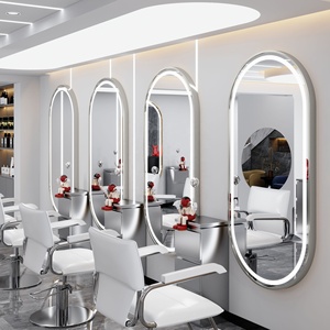 Espejo LED Moderno para Salón de Belleza, Espejo Ovalado para Estilismo, Espejo para Estudio de Belleza, Muebles Comerciales - Product Image 3