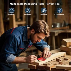 Professionnel 45 90 Degrés Carré Rapporteur Triangle D'onglet Multi-Angle 3D Règle De Mesure pour Le Travail Du Bois En Aluminium - Product Image 4