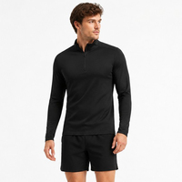 Magliette da Corsa a Maniche Lunghe con Mezza Zip e Logo Personalizzato, Asciugatura Rapida, Traspiranti, per Allenamento in Palestra, Abbigliamento Sportivo OEM ODM di Alta Qualità
