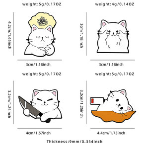 Épingles de revers en émail personnalisées en forme de chat ludique, avec accessoires humoristiques, en métal de haute qualité, pour chapeaux, sacs et vêtements - Product Image 2