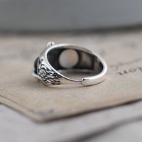 Bagues en forme de hibou bleu, pour femme et homme, bijoux Vintage, plaqué argent, ajustables, vente en gros, 2020