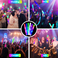Bâtons lumineux LED en mousse personnalisables avec logo, 48 cm, colorés, clignotants, pour concerts, mariages, festivals, événements de rave
