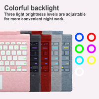 Keyboard Nirkabel RGB Backlit yang Dapat Diprogram, Ukuran Penuh, Ultra Tipis dengan Trackpad untuk Surface Pro 3-11 X