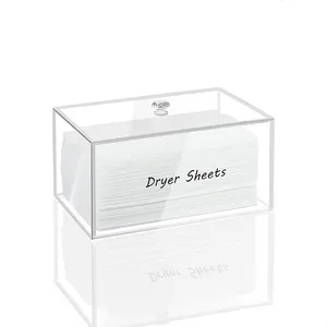 Heißer Verkauf Acryl behälter sicher Aufbewahrung sbox Trockner Blatt halter Spender für Waschküche Organisation Acryl Küche hand gefertigt