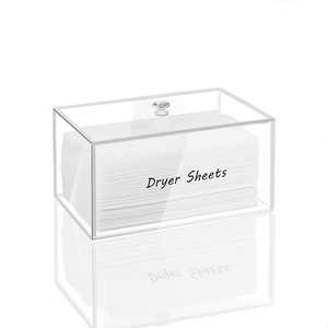 Hot sale Acrylic Container food Storage Box Dryer Sheet Holder Dispenser for Laundry Room Organization Acrylic Kitchen Handmade