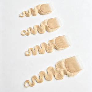 Cierre de encaje HD transparente invisible para cabello humano rubio al por mayor 2x6 4x4, cierre de encaje HD transparente invisible para cabello humano Remy para mujer - Product Image 5