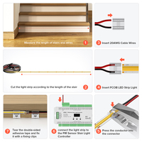 Atenuador de Color FCOB para escaleras, luz de interior, Sensor PIR, juego de tiras LED para escaleras, nuevos productos de tendencias