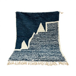 Tapis faits main en laine de Nouvelle-Zélande, design géométrique moderne, style berbère marocain, pour salon, prix abordable, fabriqués en Inde - Product Image 1
