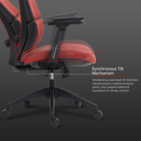 Chaise de bureau de direction ergonomique de luxe avec appui-tête, pivotante, en maille, à dossier haut, pour la maison et le bureau commercial