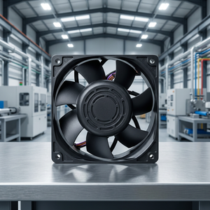 Ventilador axial con rodamientos de bolas, aspas de plástico y carcasa de aluminio, D12038D(A)-K, 120x120x38mm, CC 12V/24V/48V, para equipos industriales. - Product Image 2