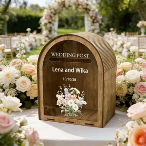 Personalized Wooden <strong>Wedding</strong> <strong>Post</strong> <strong>Box</strong> Customizable <strong>Card</strong> Holder with Acrylic Window <strong>for</strong> <strong>Wedding</strong> Reception Guest <strong>Card</strong> Collection - Product Image 5
