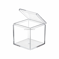 Boîte en acrylique transparente carrée personnalisée pour biscuits, chocolat, gelée, sucre, emballage, mariage, bonbons, nourriture, boîte de présentation en acrylique