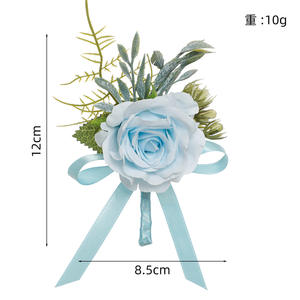 Pulsera <span class=keywords><strong>de</strong></span> Flores Artificiales Personalizada para Boda, Graduación, Día <span class=keywords><strong>de</strong></span> San Valentín, Pascua, en Azul, Rosa <span class=keywords><strong>y</strong></span> Rojo, con Cinta para Novia <span class=keywords><strong>y</strong></span> Damas <span class=keywords><strong>de</strong></span> Honor - Product Image 2