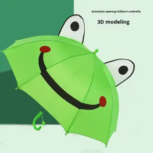 Parapluie grenouille pour enfants, logo stéréo 3D créatif, parapluie personnalisé pour enfants, sécurité écologique, avec oreilles pour bébés - Product Image 1