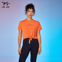JIEJIN Nouveaux vêtements de yoga à manches courtes T-shirts d'entraînement en plein air à haute élasticité Sports d'entraînement de yoga