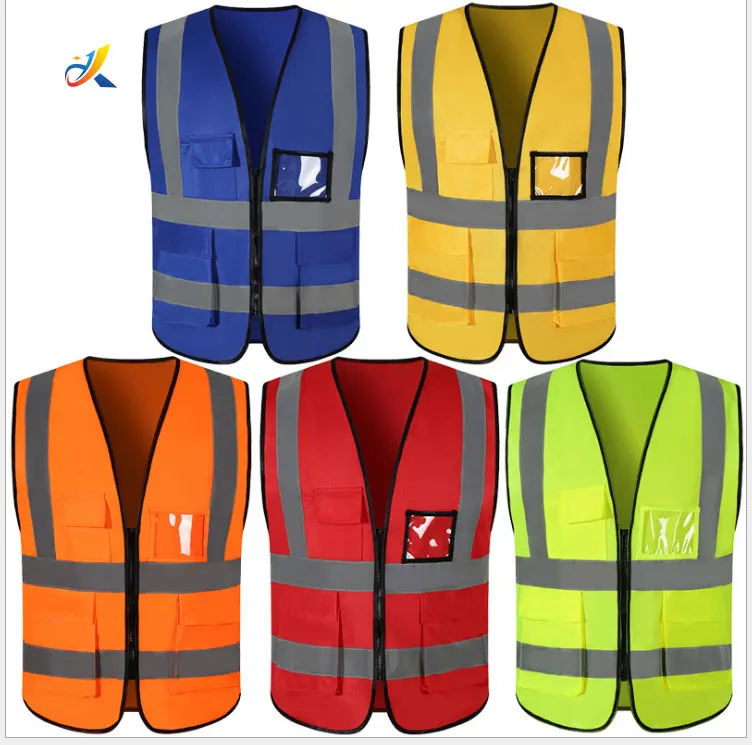Gilet de sécurité de travail routier avec poche haute visibilité Logo spécial Construction veste réfléchissante