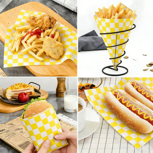 Emballage en papier personnalisé de haute qualité, imprimé avec un logo personnalisable, imperméable, résistant à l'huile, pour la restauration rapide, les hamburgers, les sandwichs - Product Image 5