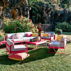 Conjunto de Sofás de Aluminio para Exteriores en Forma de L, Muebles de Patio Acolchados Minimalistas para Patio de Villa - Product Image 5