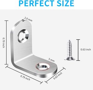 Petit support d'angle en métal, supports en L pour étagères, meubles en bois, chaises, tiroirs, armoires - Product Image 2