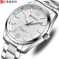 Montre à quartz CURREN 8434 d'origine, prix d'usine, aiguilles luminescentes, bracelet doré, montres-bracelets en acier inoxydable
