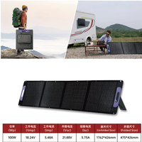 Panneau solaire pliable HY 100W |   Silicium monocristallin pour stations d'alimentation EF/Jackery/Bluetti/Anker, efficacité de 23 %, utilisation en camping