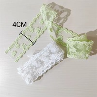En gros, Ruban de dentelle en maille de soie de lait à double bordure de 4 cm, couleur pastel, brodé, pour robe, bandeau, artisanat DIY, luxe