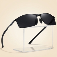 Lunettes de soleil polarisées pour hommes, monture en métal tendance, lunettes carrées pour le cyclisme, la conduite, les voyages et les sports