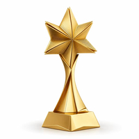 Trophée personnalisé en métal doré poli, écologique, moderne et abstrait, pour la récompense des stars du badminton, des événements académiques, des cadeaux d'accueil d'entreprise