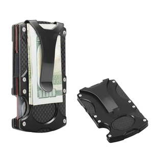 Portafoglio Minimalista con Blocco RFID e Fermasoldi per Uomo, Porta Carte in Alluminio per 8-10 Carte - Product Image 2