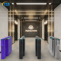Barrera de Puerta con Reconocimiento Facial y Control de Acceso por Tarjeta, Acero Inoxidable, Bidireccional, Silenciosa, para Resorts, Casinos y Parques Temáticos