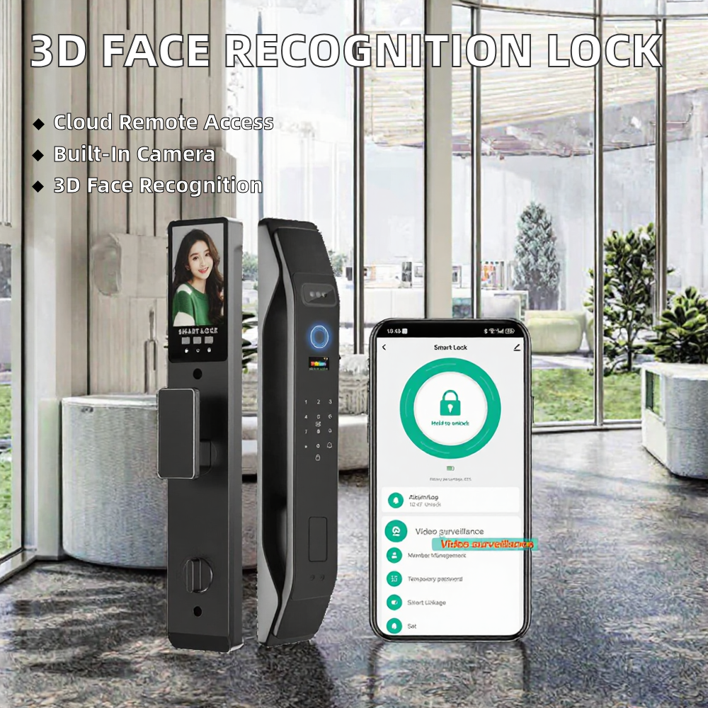 3D Facial Recognition Tuya WiFi Cloud Remote Control Smart Door Lock Security Anti-Pry Alarm Home Easy Installation Wood Door · image 2