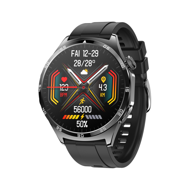 2024 Newest Round AMOLED Screen Men ECG Health Smart Watch With Blood Pressure & Blood Oxygen Monitor IP67 Waterproof Smartwatch
