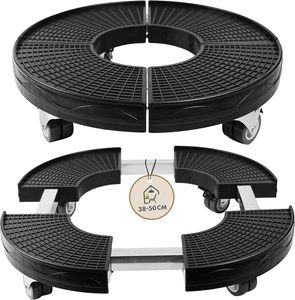 Rouleau pour plantes, planche à roulettes réglable, capacité de charge des plantes 250 kg, rouleau pour fleurs rond avec roues pour une utilisation en intérieur et en extérieur - Product Image 1