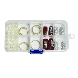 Scatola di immagazzinaggio per gioielli calda trasparente scatola di conservazione vuota per unghie foglio di trasferimento per unghie adesivo in rotolo contenitori di plastica