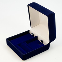 Boîte de rangement pour bijoux du fabricant, en velours floqué, carrée, à double compartiment, avec couvercle rabattable, compacte, rouge, verte, marine, fabriquée en Chine pour la vente au détail