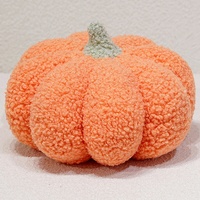 Coussin décoratif en peluche personnalisé en forme de citrouille couleur unie pour Halloween, rembourré de coton PP