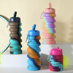 Bouteille d'eau pliable en silicone de qualité alimentaire, étanche, pour la vente en gros, idéale pour les voyages, personnalisable - Product Image 3