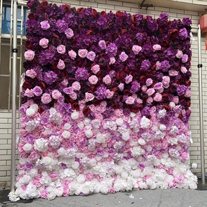 RHD Fondo de Pared Floral Artificial, Púrpura Pasión, una Sinfonía de Flores de Colores Mezclados de Lavanda y Rosa para Bodas y Fiestas - Product Image 1
