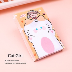 Custom Cartoon Cat Girl <b>Sticky</b> <b>Note</b> Pad Private Label Stationery with Self-Adhesive Feature - Product Image 5