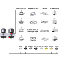 Spot de plafond carré blanc noir Downlight Double tête Led projecteurs Anti-éblouissement encastré intérieur plafonnier