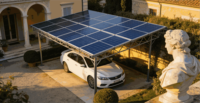 Système de montage de panneaux solaires pour structure de stationnement de voitures, abri de voiture