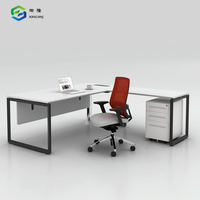 Meubles en métal, bureau de direction élégant, table en forme de L, bureau de direction, bureau de gestionnaire