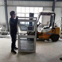 Fenêtre à battants en aluminium de style canadien moderne sur mesure avec cadre en alliage d'aluminium, volet à lamelles pour cuisine, auvent extérieur